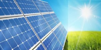landscape with solar panel