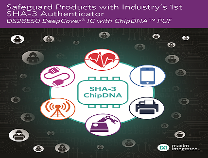 Industry’s First Authenticator IC with SHA3-256 Cryptographic Engine prevents counterfeiting & unauthorized use cryptography for embedded