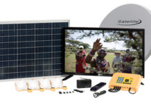 solar satellite TV system