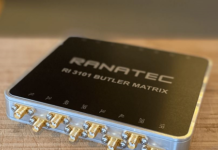 Ranatec’s RI 3101 8×8 Butler Matrix for testing frequencies from 2.4 to 8.0 GHz 8x8 Butler Matrix