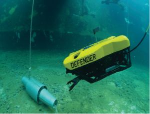 Figure 1 The VideoRay Defender, a remotely operated vehicle (ROV), requires a robust, high-density power delivery network (PDN) for powerful thrust to enable acute maneuverability under the most challenging conditions.