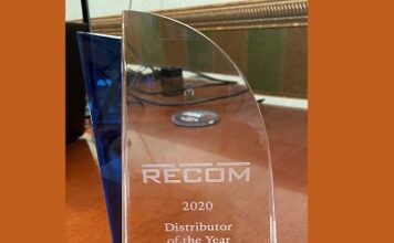RECOM Power recognizes Digi-Key Electronics with the Distributor of the Year Award for 2020