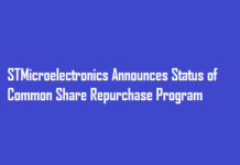 STMicroelectronics Announces Status of Common Share Repurchase Program