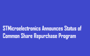 STMicroelectronics Announces Status of Common Share Repurchase Program