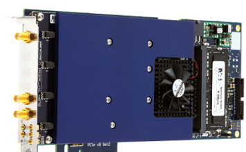 The M4i.2230-x8 digitizer card from Spectrum Instrumentation acquires analog signals with 5 Gigasamples per second.