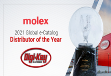 Digi-Key was named 2021 Global e-Catalog Distributor