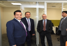 Corning India Opens Wireless Software Development Center of Excellence In Gurugram | On the left - Sudhir Pillai, Second Left - C. Gökhan Doran, Center- Marc J Bolick, Right - Dr. Shirish Nagaraj