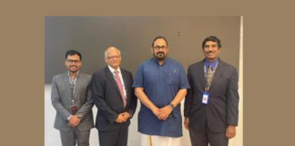 Dr. Sailesh Chittipeddi, Mr. Rajeev Chandrasekhar, Mr. N. Ganapathy Subramaniam (right to left)