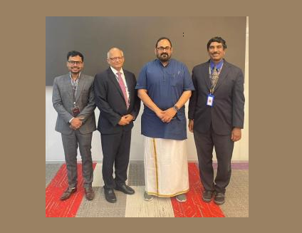 Dr. Sailesh Chittipeddi, Mr. Rajeev Chandrasekhar, Mr. N. Ganapathy Subramaniam (right to left)