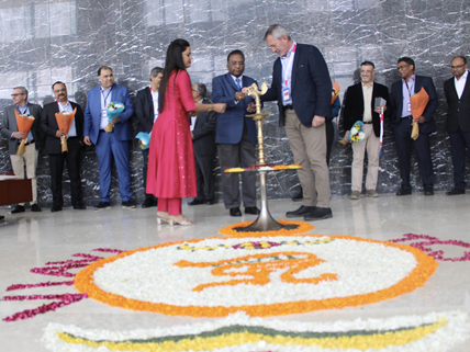 VIAVI and TCS executives celebrate the two companies’ 25-year partnership at a formal ceremony at TCS in Gurgaon, India, October 26, 2023