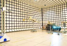The functionality of the eCall system was tested with a vehicle in the Applus EMC test hall