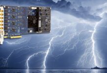 Two M4i.4451-x8 digitizers syncronized for lightning research