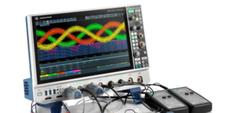 MXO 5 oscilloscope with probe interface used in drivetrain analysis