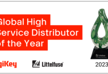 DigiKey Awarded Global High Service Distributor of the Year for 2023 by Littelfuse Global High Service Distributor Award Winner