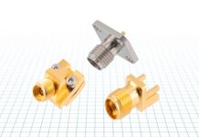 RF angled PCB connectors