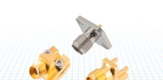 RF angled PCB connectors