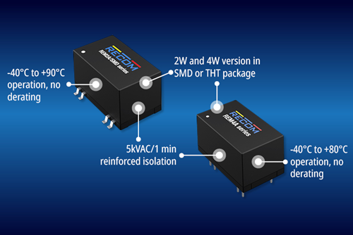recom 2W and 4W DC/DCs