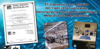 STI Electronics ISO 13485-2016 Certification