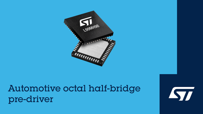 STMicroelectronics’ octal automotive gate driver with patented features reducing motor-drive bill of materials cost L99MH98 8-channel gate driver