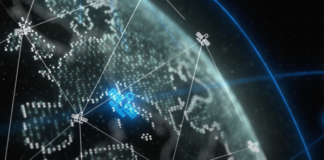 Satellite constellations around the Earth