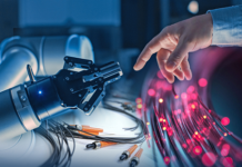 cobots in fibre optic production