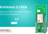 EnOcean 5 Click provides fast, bidirectional wireless connectivity communication for EnOcean-based sensors, switches, and actuators EnOcean 5 Click