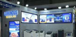 Luminous Solar Products Display at Intersolar India Expo