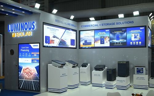 Luminous Solar Products Display at Intersolar India Expo