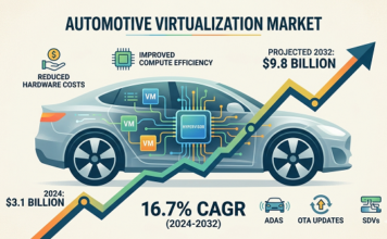 Automotive Virtualization Market to Hit $9.8 Billion by 2032 at 16.7% CAGR Automotive Virtualization Market