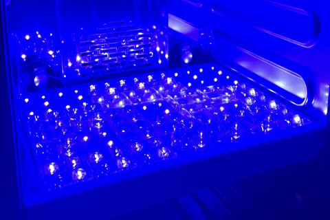 Blue light photothermal aging