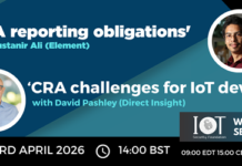 Direct Insight cybersecurity expert joins IoTSF webinar to discuss CRA challenges for IoT devices CRA challenges for IoT devices