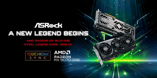 ASRock AMD Radeon™ RX 9070 GRE Steel Legend Dark 12GB OC