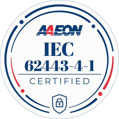 AAEON IEC 62443-4-1 Badge AAEON Achieves IEC 62443-4-1 Certification
