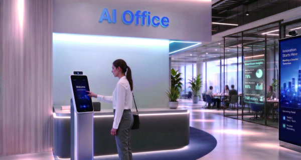 AVer is advancing AI-powered solutions to enable smarter office spaces, from intelligent reception and workspaces to digital signage AI Office Ecosystem
